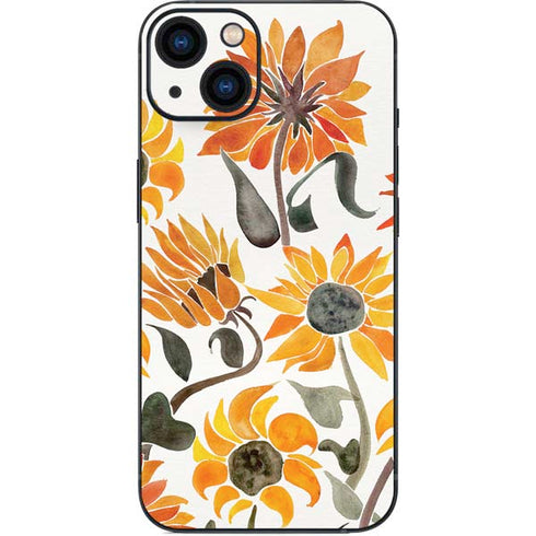 Cat Coq Yellow Sunflower iPhone 13 Skin